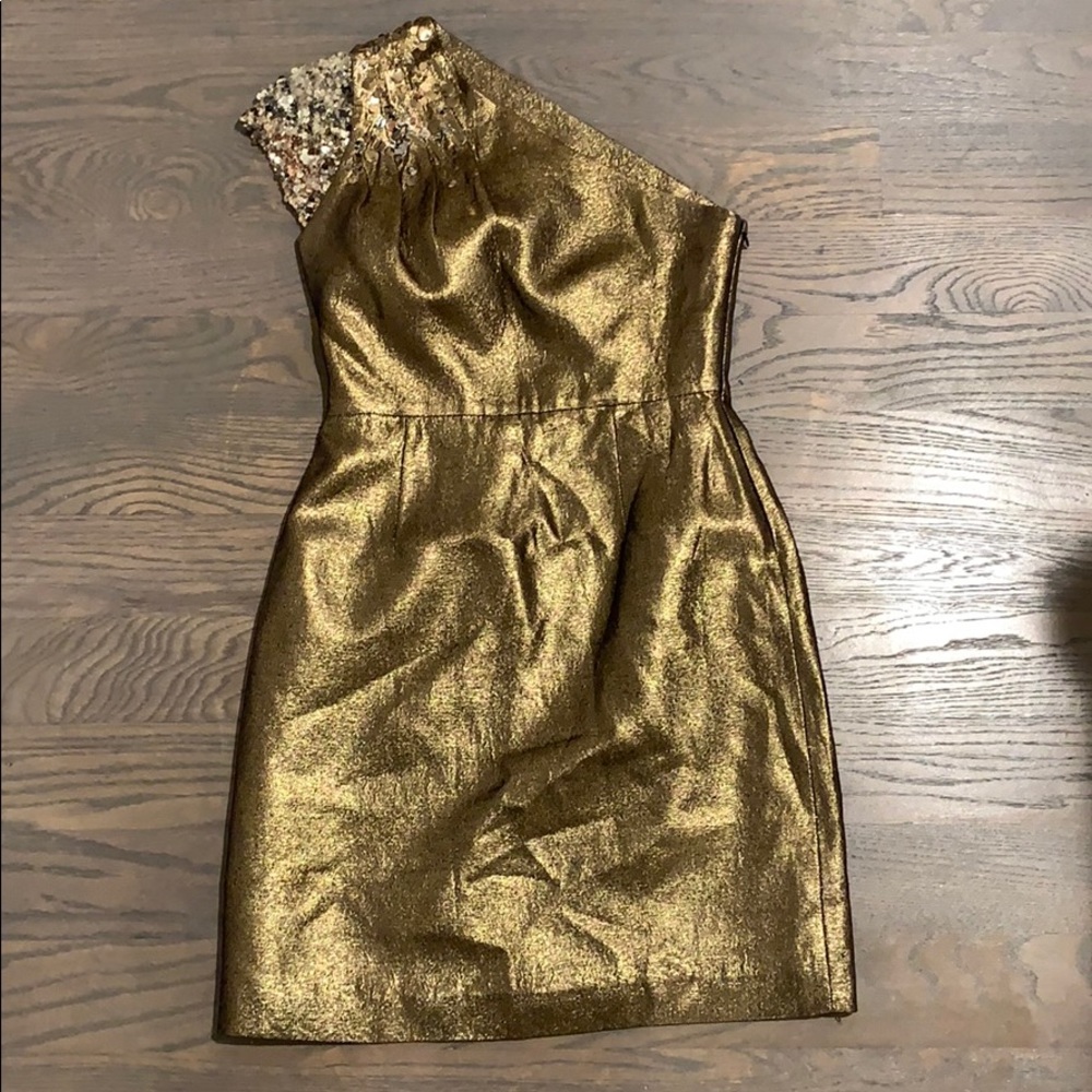 Tahari one shoulder dress